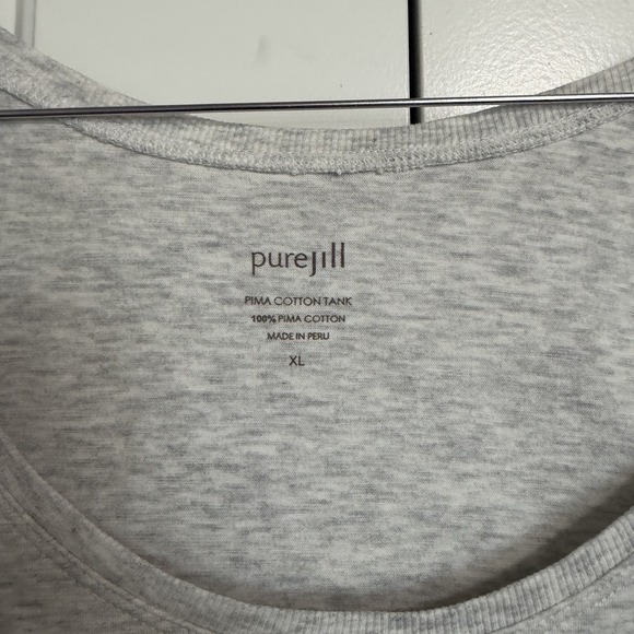 NWT Pure Jill Womens XL Light Grey Pima Cotton Tank Top Basic Essential - Picture 3 of 9